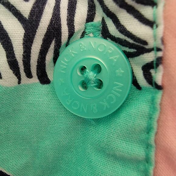 Nick & Nora Pajamas Zebras Mint Green Sz XL Lightweight 100% Cotton Sleepwear - Picture 4 of 13